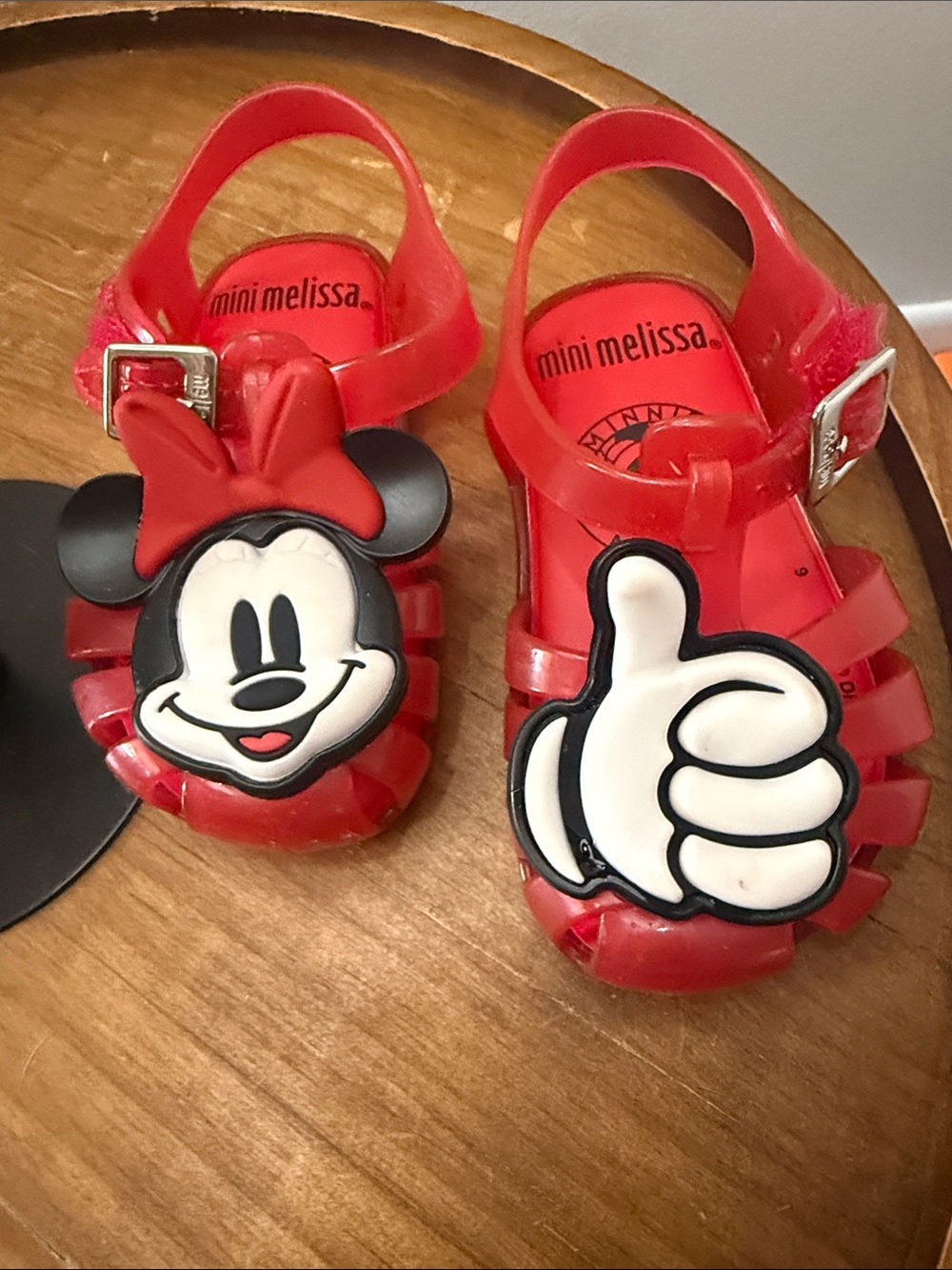 Mini Melissa Red Minnie Mouse Jelly Sandals toddler size 6
